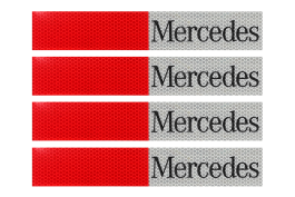 Наклейка Лента светоотражающая MERCEDES красно-белая (черная надпись) 30х5 см (комплект 4 шт.) Наклейка Лента светоотражающая MERCEDES красно-белая (черная надпись) 30х5 см (комплект 4 шт.)