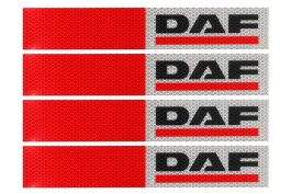 Наклейка Лента светоотражающая DAF красно-белая (черная надпись) 30*5 см (комплект 4 шт.) Наклейка Лента светоотражающая DAF красно-белая (черная надпись) 30*5 см (комплект 4 шт.)
