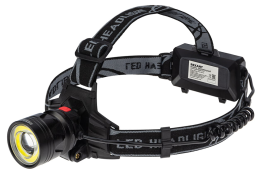 Фонарь налобный NEW AGE сверхмощный с регулируемым фокусом ZOOM REXANT 10 Вт   ближний свет 10 Вт 2х18650 (7000 мАч) USB-кабель