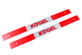 Планка крепления брызговика светоотражающая KOGEL 400 мм красно-белая (комплект из 2 шт.) Планка крепления брызговика светоотражающая KOGEL 400 мм красно-белая (комплект из 2 шт.)