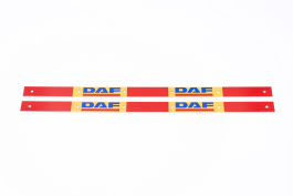 Планка крепления брызговика светоотражающая DAF 600 мм красно-желтая (комплект из 2 шт.)