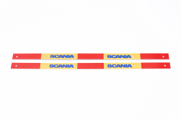 Планка крепления брызговика светоотражающая SCANIA 600 мм красно-желтая (комплект из 2 шт.)