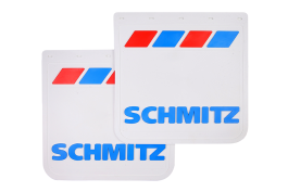 Брызговики задние SCHMITZ белая резина LUX PRO (синяя надпись) красно-синий 400*400 Брызговики задние SCHMITZ белая резина LUX PRO (синяя надпись) красно-синий 400*400