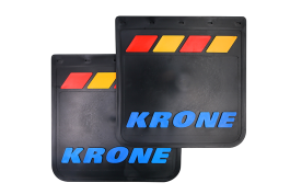 Брызговики задние KRONE черная резина LUX PRO (синяя надпись) красно-желтый 400*400 Брызговики задние KRONE черная резина LUX PRO (синяя надпись) красно-желтый 400*400