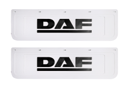 Брызговики задние DAF белая резина LUX (черная надпись) 600*180
