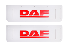Брызговики задние DAF белая резина LUX (красная надпись) 600*180
