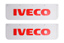 Брызговики задние IVECO белая резина LUX (красная надпись) 600*180 Брызговики задние IVECO белая резина LUX (красная надпись) 600*180