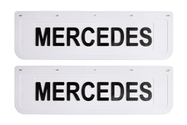 Брызговики задние на грузовик MERCEDES белая резина LUX (черная надпись) 600*180 Брызговики задние на грузовик MERCEDES белая резина LUX (черная надпись) 600*180