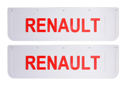 Брызговики задние RENAULT белая резина LUX (красная надпись) 600*180 Брызговики задние RENAULT белая резина LUX (красная надпись) 600*180