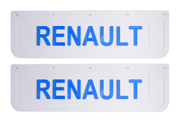 Брызговики задние RENAULT белая резина LUX (синяя надпись) 600*180 Брызговики задние RENAULT белая резина LUX (синяя надпись) 600*180