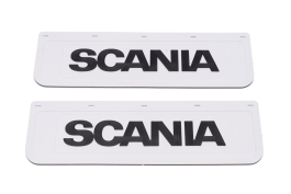 Брызговики задние SCANIA белая резина LUX черная надпись 600*180 Брызговики задние SCANIA белая резина LUX черная надпись 600*180
