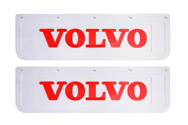 Брызговики задние грузовые VOLVO белая резина LUX (красная надпись) 600*180 Брызговики задние грузовые VOLVO белая резина LUX (красная надпись) 600*180