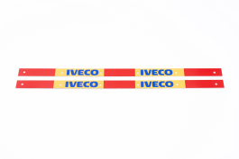 Планка крепления брызговика светоотражающая IVECO 600 мм красно-желтая (комплект из 2 шт.)