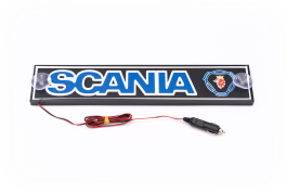 Табличка светящаяся светодиодная SCANIA 12В в прикуриватель (10х50 см) Табличка светящаяся светодиодная SCANIA 12В в прикуриватель (10х50 см)