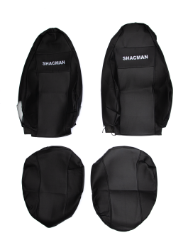 Чехлы на сиденья Shacman 3000 (2 высоких сидения, без ремней) ЭКО КОЖА (Черные)