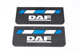 Брызговики задние DAF черная резина LUX PRO с белой надписью и сине-белой полосой 670*270 Брызговики задние DAF черная резина LUX PRO с белой надписью и сине-белой полосой 670*270