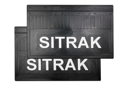 Брызговики задние SITRAK черная резина LUX с белой надписью 590х365 мм Брызговики задние SITRAK черная резина LUX с белой надписью 590х365 мм