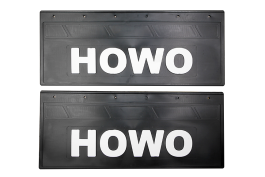 Брызговики задние HOWO 670*270 черная резина LUX с белой надписью Брызговики задние HOWO 670*270 черная резина LUX с белой надписью