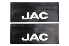 Брызговики задние JAC 670*270 черная резина LUX с белой надписью