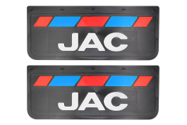 Брызговики задние JAC черная резина LUX PRO с белой надписью и красно-синей полосой 670*270 Брызговики задние JAC черная резина LUX PRO с белой надписью и красно-синей полосой 670*270