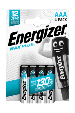 Батарейка ААА мизинчиковая ENERGIZER MAX Plus (LR03) в блистере (4 шт) Батарейка ААА мизинчиковая ENERGIZER MAX Plus (LR03) в блистере (4 шт)