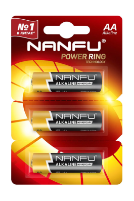 Батарейки АА пальчиковые NANFU (LR6) Alcaline в блистере (3 шт) Батарейки АА пальчиковые NANFU (LR6) Alcaline в блистере (3 шт)
