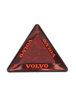 Катафот треугольный красный на грузовик VOLVO 24В (неон)
