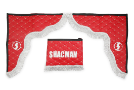 Ламбрекен лобового стекла и угол для Shacman экокожа (Красные)