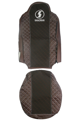 Чехлы на сиденья SHACMAN X3000, X5000 от 2023 г (SH04) коричневая кожа и иксы (премиум) 11210