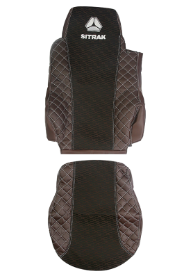 Чехлы сидений для SITRAK (ST01) коричневая кожа и иксы (премиум) 09414