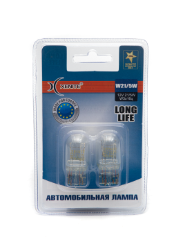 Лампа накаливания автомобильная 12В Xenite W21/5W (W3x16q) LONG LIFE (в блистере 2 шт) Лампа накаливания автомобильная 12В Xenite W21/5W (W3x16q) LONG LIFE (в блистере 2 шт)