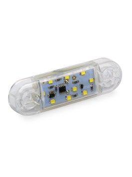 Фонарь габаритный Белый 12-24В 9-ти диодный 4364 LED (короткий) мигающий Фонарь габаритный Белый 12-24В 9-ти диодный 4364 LED (короткий) мигающий