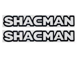 Наклейки на автомобиль SHACMAN вырезанные Черные (8,5х50 см), комплект 2 шт. Наклейки на автомобиль SHACMAN вырезанные Черные (8,5х50 см), комплект 2 шт.