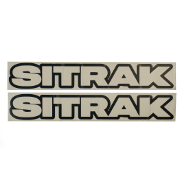 Наклейки на автомобиль SITRAK вырезанные Черные (8,5х50 см), комплект 2 шт. Наклейки на автомобиль SITRAK вырезанные Черные (8,5х50 см), комплект 2 шт.
