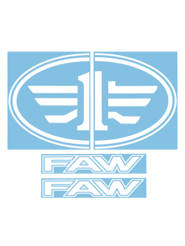 Наклейки на грузовые авто FAW вырезанные Белые (45х34 см), комплект на две стороны Наклейки на грузовые авто FAW вырезанные Белые (45х34 см), комплект на две стороны