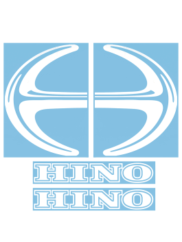 Наклейки автомобильные HINO вырезанные Белые (45х34 см), комплект на две стороны Наклейки автомобильные HINO вырезанные Белые (45х34 см), комплект на две стороны