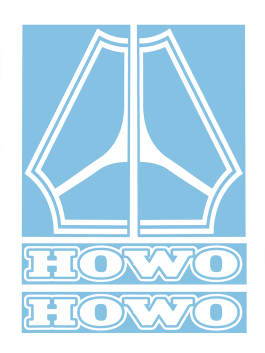 Наклейки на автомобиль HOWO вырезанные Белые (45х34 см), комплект на две стороны Наклейки на автомобиль HOWO вырезанные Белые (45х34 см), комплект на две стороны