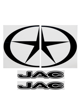 Наклейки на автомобили JAC вырезанные Черные (45х34 см), комплект на две стороны Наклейки на автомобили JAC вырезанные Черные (45х34 см), комплект на две стороны