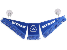 Вымпел тройной автомобильный SITRAK на присосках (47х12 см) синий фон Вымпел тройной автомобильный SITRAK на присосках (47х12 см) синий фон