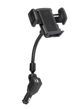 Автомобильный держатель телефона в прикуриватель с двумя USB разъемами Автомобильный держатель телефона в прикуриватель с двумя USB разъемами