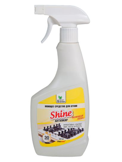 Моющее средство для кухни shine антижир триггер 500 мл clean green cg8075