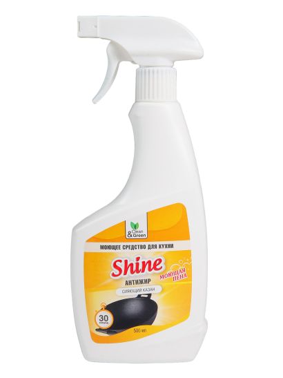 Моющее средство для кухни shine антижир триггер 500 мл clean green cg8075