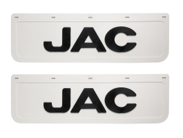 Брызговики задние на грузовик JAC белая резина LUX с черной надписью Брызговики задние на грузовик JAC белая резина LUX с черной надписью
