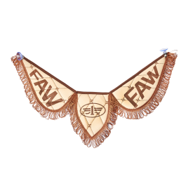 Вымпел тройной FAW из эко-кожи бежевого цвета (на присосках) Вымпел тройной FAW из эко-кожи бежевого цвета (на присосках)