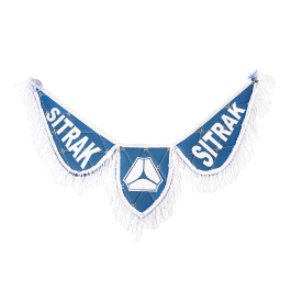 Вымпел тройной SITRAK из эко-кожи синего цвета (на присосках) Вымпел тройной SITRAK из эко-кожи синего цвета (на присосках)