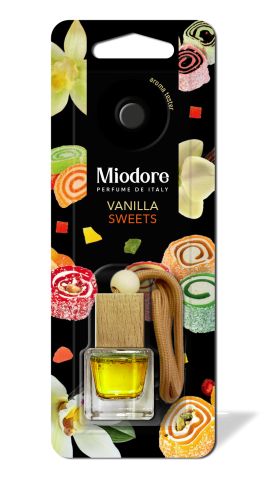 Ароматизатор воздуха автомобильный MIODORE подвесной флакон с крышкой VANILLA-SWEET (ВАНИЛЬ И СЛАДОСТИ)