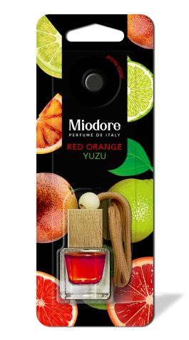 Ароматизатор воздуха автомобильный MIODORE подвесной флакон с крышкой RED ORANGE-YUZU (КРАСНЫЙ АПЕЛЬСИН И ЮЗУ)