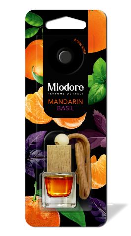 Ароматизатор воздуха автомобильный MIODORE подвесной флакон с крышкой MANDARIN-BASIL (МАНДАРИН И БАЗИЛИК)