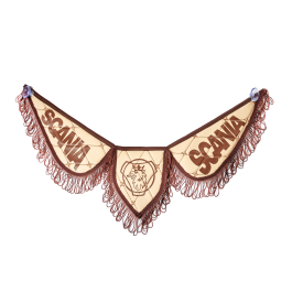 Вымпел тройной SCANIA эко-кожа бежевый (на присосках) Вымпел тройной SCANIA эко-кожа бежевый (на присосках)