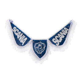 Вымпел тройной SCANIA эко-кожа синий (на присосках) Вымпел тройной SCANIA эко-кожа синий (на присосках)